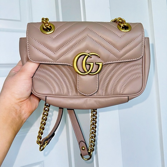 GUCCI Small GG Marmont in Dusty Pink Camera Bag - Model# 443497-DTDIT-5729 - Picture 1 of 12